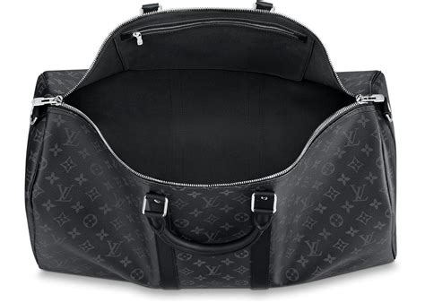 louis vuitton black monogram eclipse keepall bandouliere 55